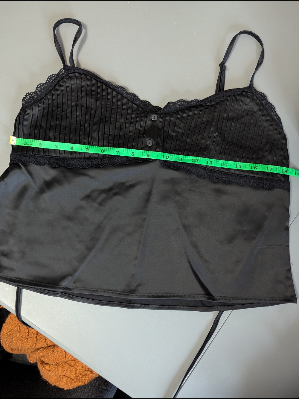 Ardene Black Satin Lace-Trim Camisole